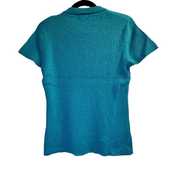 Ricki's Lace-Up Henley Short Sleeve Sweater Size L - Picture 9 of 9